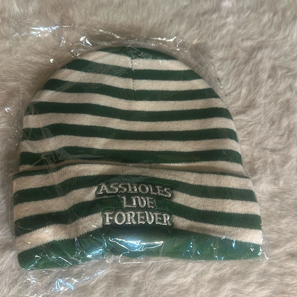 Assholes live forever, essential, striped beanie OS (4200) NEW